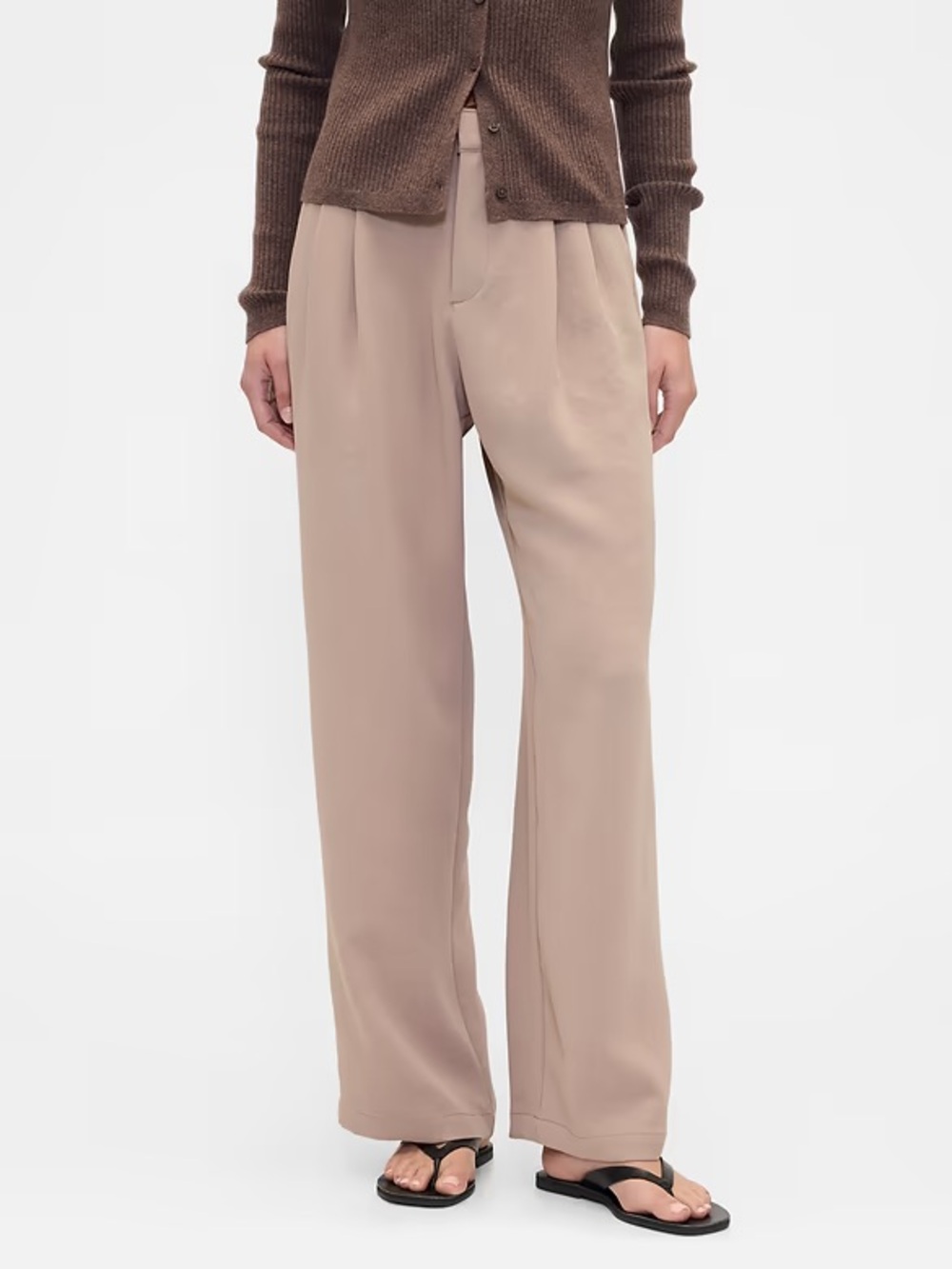 TALL GAP Factory Easy Crepe Trousers in Warm Golden Brown size 8 Tall